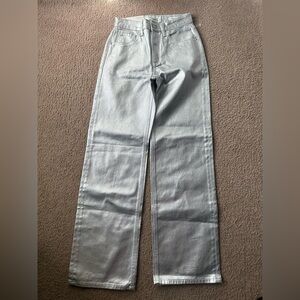 Dynamite Silver Metallic Wide-Leg Jeans